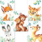 LALELU-Prints | A4 Bilder Kinderzimmer Deko Mädchen Junge | Zauberhafte Wald-Tiere | Poster Babyzimmer | 5er Set Kinderbilder (DIN A4 ohne Rahmen)