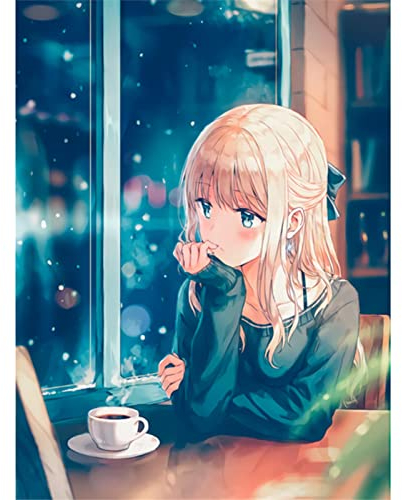 YSCOLOR Diamond Painting 5D DIY Diamantmalerei, komplett, rund, Comic, Japan, Anime, Mädchen, Diamant-Stickerei, Kreuzstich, Diamant-Mosaik, Dekoration, Geschenk, 30 x 40 cm