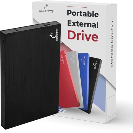 Storite Disco Rigido Esterno USB 2.0 da 2,5 con Espansione di Memoria da 1 TB Archiviazione di Backup su HDD, Trasferimento Veloce dei Dati, Disco Rigido Compatibile con MAC/Laptop/Desktop (Nero)