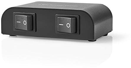 Ex-Pro 2 Way Speaker Switcher Selector Box with Terminal Screw Clamp Connectors 150W Switchable, Black