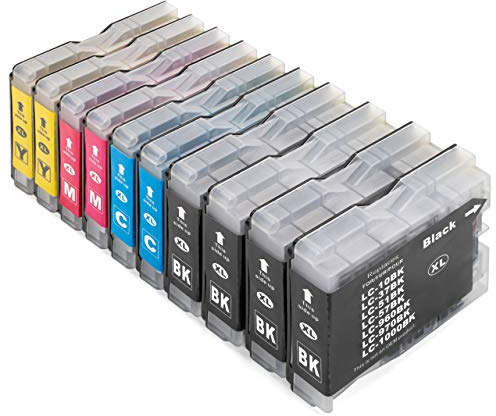 ESMONLINE 10 komp. Druckerpatronen als Ersatz für Brother LC-1000 LC-970 DCP 130C 135C 150C 330C 350C 540CN 560CN 750CW 770CW MFC 235C 240C 260C 3360C 440CN 465CN 5460CN 5860CN 660CN 680CN 885CW