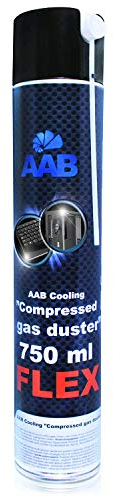 AABCOOLING Compressed Gas Duster FLEX 750ml - mit Flexiblem Schlauch – Compressed Air, Reinigungspray, PC Reinigungsset, Druckluft Spraydose, Pressluft Dose