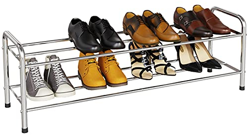 FANHAO Zapatero de 2 Niveles de Acero Inoxidable Versión Mejorada, Organizador de Zapatos, con Capacidad para 8 Pares de Zapatos, para Sala de Estar, guardarropa y Pasillo, 83 x 30.5 x 23 cm