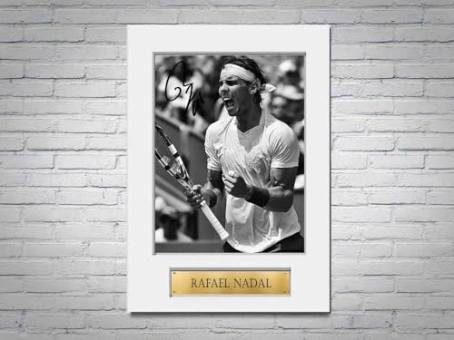 LJW Rafael Nadal Tennis A4 Foto-Passepartout, signiert, Geschenk