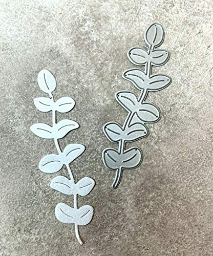 Stanzschablone/ Cutting dies Zweig Eukalyptus Sorte baby blue, 3x10 cm