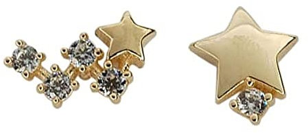 WLLDDDIU Orecchini Bambina Argento 925,Orecchini A Bottone in Argento S925 Orecchini A Bottone A Stella Asimmetrici Eleganti Orecchini A Bottone con Cartilagine Piccoli Regalo di Natale per Coppie d