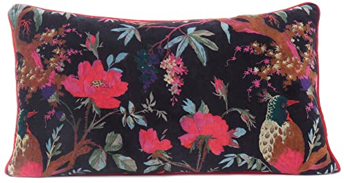 Eyes of India bunt samt Vogel Wurf Sofa Kissen Sofa Kissenbezug Boho dekorativ Böhmisches Indian - Gelb, 24 X 24 in. (60 X 60 cm)