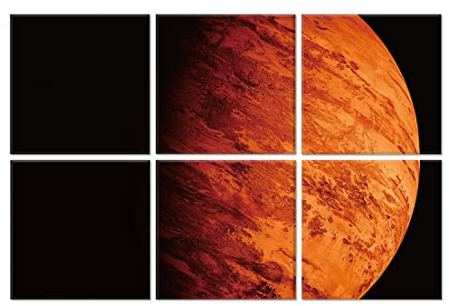 JBER JBER Art Akustikplatten, 6er-Pack selbstklebende große Wandkunst-Gemälde zur Wanddekoration, schallabsorbierende Platten für Aufnahmestudio, Wohnzimmer und Schlafzimmer, 72 x 48 Zoll MARS
