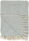 IB Laursen Kuscheldecke Tagesdecke Plaid Creme/hellblau Zickzackmuster 160 cm x 130 cm, 100% Baumwolle