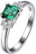 ANAZOZ Ring 750 Echt Gold Damen, Smaragd Ringe 0,64 Karat Ring Geburtsstein Mai Trauringe Damen Personalisierte