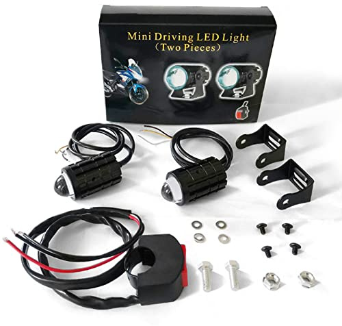 Tyenaza 2 Luci di Guida per Moto a LED, Faretto a LED per Moto con Interruttore sul Manubrio, Doppio Colore, Impermeabile, per Camion, SUV, ATV, UTV, Trattore
