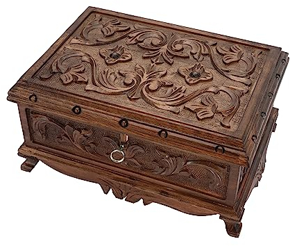 Tubibu XL Walnuss Treasure Secret Magic Box handgefertigt einzigartige Schmuckschatulle