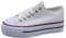 PASARELA - Zapatillas/Bambas de Lona con Plataforma para Mujer Lona Mujer Color: WHITERED Talla: 36