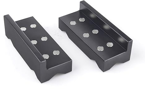 CNRAQR Black 4 Aluminum Vise Jaw Protective Inserts AN Fitting Vice Jaw Covers with Magnetic for Wide Array of Vices