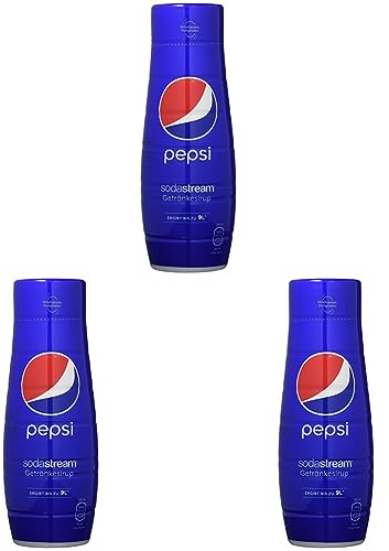 SodaStream Sirup Pepsi Cola - 1x Flasche ergibt 9 Liter Fertiggetränk, Sekundenschnell zubereitet und immer frisch, 440 ml (Packung mit 3)
