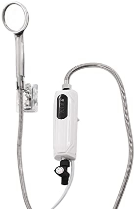 SuhoFutus Calentador de agua eléctrico instantáneo, pantalla LED, mini calentador de agua instantáneo, sin depósito, para baño, cocina, montaje en pared, color blanco (3500 W, 220 V)