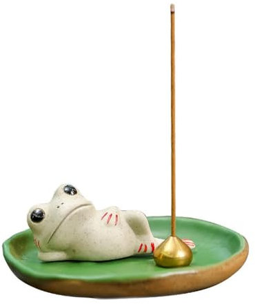 YTDJJWLS Porte-encens grenouille 7 cm, style chinois, décoration pour brûleur d'encens, blanc