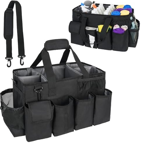 ZIOZERTT Sac de Nettoyage XXL avec poignée pour Femmes de ménage, Noir