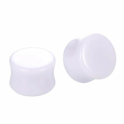 Decentraland 2 Stück Weißs Acryl-Ohrmessgerät Ohrstöpsel Expander Piercing-Schmuck 7/8(22mm)