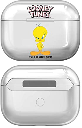 Head Case Designs Offizielle Looney Tunes Tweety Persönlichkeiten Durchsichtig Harte Kristall Handyhülle Hülle Huelle kompatibel mit Apple AirPods Pro 2 Charging Case