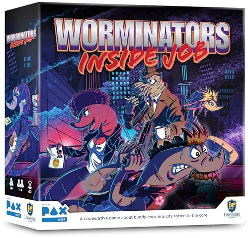 Lynnvander Studios: Worminators: Inside Job – Kooperatives Brettspiel, Buddy Cop Worms Save a City Rotten to The Core, ab 14 Jahren, 1-4 Spieler, 60 Minuten