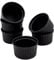 Porzellan Creme Brulee Schälchen klein - 200 ml / 6er Set - Ofen Soufflé Schalen schwarz - Dessertschälchen Servierschale Förmchen klassisch für Dessert Muffins Pasteten Mini Auflaufform