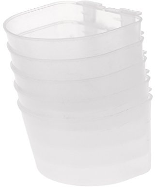 Saiyana 5 Stück Universal-Kunststoff-Hängebecher für kleine Vögel, Papageien, Futternapf, Vogelkäfig, Wassernäpfe, Vogelsamen, für Futterspender im Freien, kein Durcheinander, kleiner Vogel