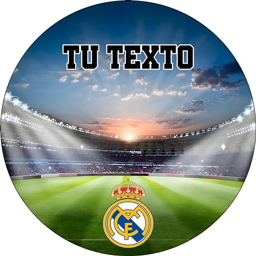 OBLEA o Papel de AZÚCAR, MADRID FÚTBOL, Personalizada Foto con Texto, Foto Comestibles para Tartas y Magdalenas. Medidas Disco. 9
