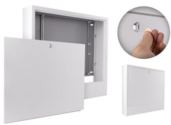 MD Technic Aufputz Verteilerschrank Verteilerkasten für Fußbodenheizung Varianten von 4 bis 12 Heizkreise (Breite 615mm (8 Heizkreise))