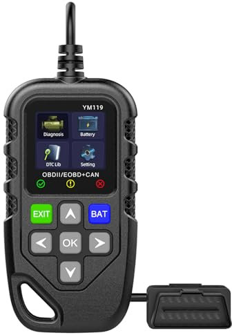 Shkalacar OBD II Scanner, OBD2 Diagnosegerät mit Funktionen wie Modus 6 Erkennung, Automotor Fehlercode Lesegerät, CAN Diagnosescan Tool für 12V Benzinfahrzeuge, Schwarz