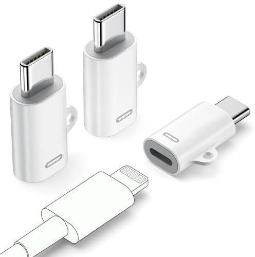 iPhone 15 Pro Max Charging Adapter, 3 Pack [MFi Certified] Lightning Female to USB C Male Adapter Connector for iPhone 15/15 Plus/15 Pro/15 Pro Max/iPad Pro/Air/Mini, Support Fast Charging & Data Sync