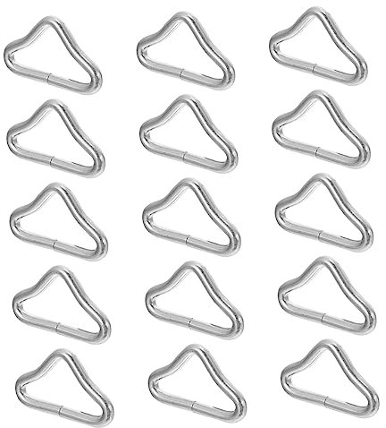PAMINGONO 40stücke Trampolin Dreieckige Ringe Verzinktem Stahl Schwere Schnallen Für Trampolin-Netz DIY Taschen Und Rucksackzubehör Hochfest Und Langlebig