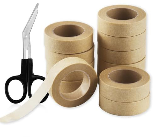 12 Rotoli Benda Elastica Coesiva,Garza Autoadesiva Bende Nastro, Bendaggio Sportivo Non Tessuto,con Forbici,per Pet Vet Wrap,Mani,Piedi,Ginocchia(Colore Della Pelle)