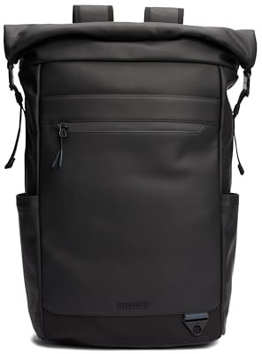 Tommy Hilfiger Sac à dos rolltop pour homme avec housse pour ordinateur portable, Polyéthylène noir, One Size, Sac à dos à roulettes avec housse pour ordinateur portable