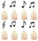 36PCS Music Notes Cupcake Toppers, Music Themed Cupcake Toppers, Black Glitter Musical Symbol Cake Topper Picks for Rock Musics Concert Theme Wedding Baby Shower Birthday Party Decor