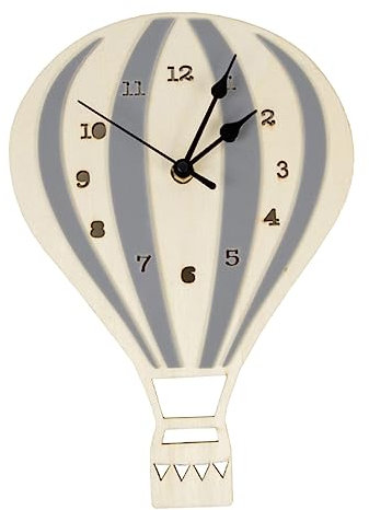 Cabilock Heißluftballon Wanduhr Aus Kunststoff Stille Wanddekoration Für Zuhause Büro Wohnzimmer Hellgrau Ohne Batterie
