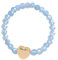 ZENGSING Elastischer Naturstein Ringe Echter Naturstein Ring mit Herz-Anhänger Edelstein Stretch Rings Perlen Ringe Damen Elastisch Perlen Rings Damen (Aquamarin)