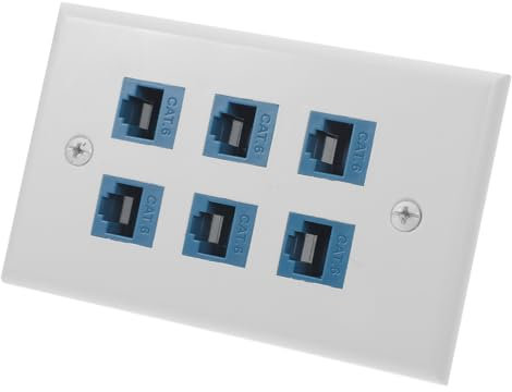 DOITOOL Network Panel Ethernet Wall Outlet for Office Ethernet Wall Socket Easy Installation for Home Plate