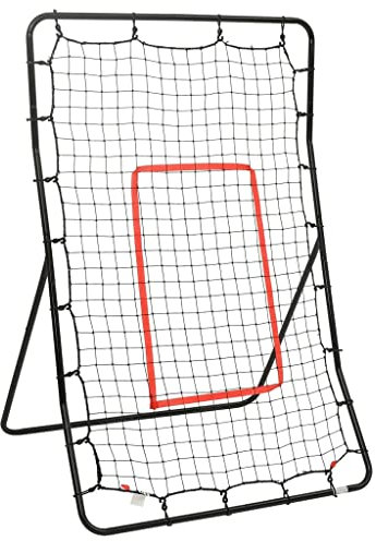 TUODENG Softball Rebounder Trainings Rebound Netz Cricket Baseball Fußball Football Kickback Übungs Rebounder Tor 88x79x137 cm Stahl