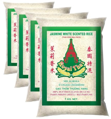RIZ JASMIN Thaïlandais (Long Grain) - Royal Thai 1Kg (Lot de 4)