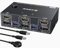 USB 3.0 HDMI + DisplayPort Switch KVM 2 PC 2 Monitor 4K@60Hz 2K@120Hz, MLEEDA KVM Switch Dual Monitor con 4 Porte USB 3.0 per Tastiera, Mouse, Dotato Telecomando Cablato e Cavi