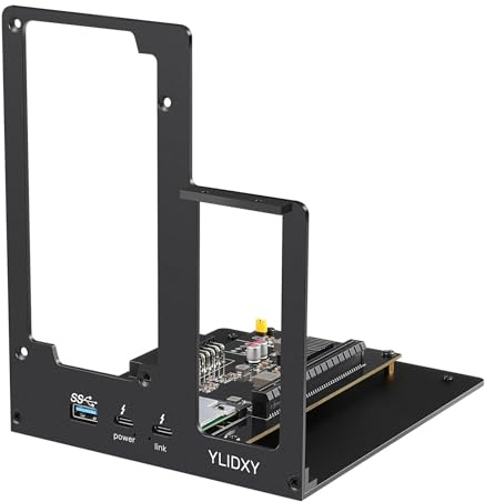 YLIDXY External GPU Enclosure (eGPU) Compatible with Thunderbolt 3/4,USB4 PD 85W Charging,Daisy Chain Support eGPU Dock Station 40Gbps Rate Support NVIDIA/AMD and PCIE Cards,ATX Power Supply Black