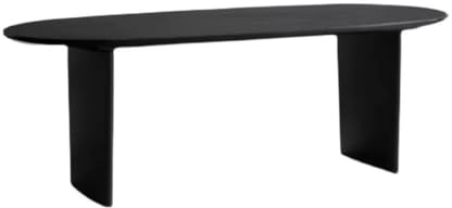 SAMCIOI Couchtisch Nordic Schwarz Massivholz Esstisch Hause Oval Werkbank Wohnzimmer Langen Tisch Küchentisch, Esszimmertisch