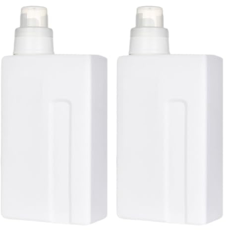 POPETPOP Bouteilles Vides 1000ml pour Lessive Rechargeables Lot de 2 Portables et Pratiques en Pe Blanc Maison ou L'hôtel