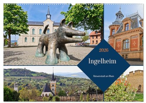 Ingelheim - Rotweinstadt am Rhein (Wandkalender 2026 DIN A2 quer), CALVENDO Monatskalender: Schon Karl der Große war von der Rotweinstadt Ingelheim ... eine Kaiserpfalz errichten. (CALVENDO Orte)