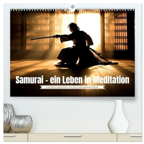 Samurai - ein Leben in Meditation (hochwertiger Premium Wandkalender 2026 DIN A2 quer), Kunstdruck in Hochglanz: Eine Hommage an die sagenumwobenen Krieger Japans (CALVENDO Menschen)