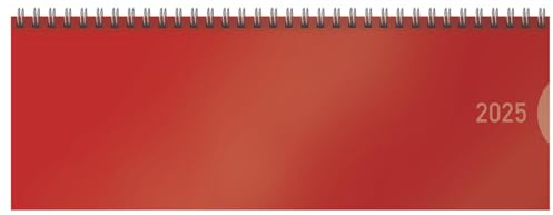 Tischquerkalender Classic Colourlux rot 2025: 1 Woche 1 Seite; Bürokalender; Tischkalender quer im Format: 29,8 x 10,5 cm