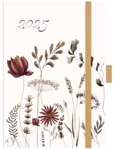Premium Timer Big Herbstblumen 2026: Hochwertiger Buchkalender. Terminplaner mit Wochenkalendarium, Gummiband und Stifthalter. 12 x 17 cm