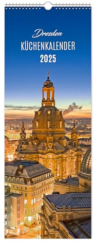 Küchenkalender Dresden 2025 | 15 x 40 cm | weißes Kalendarium
