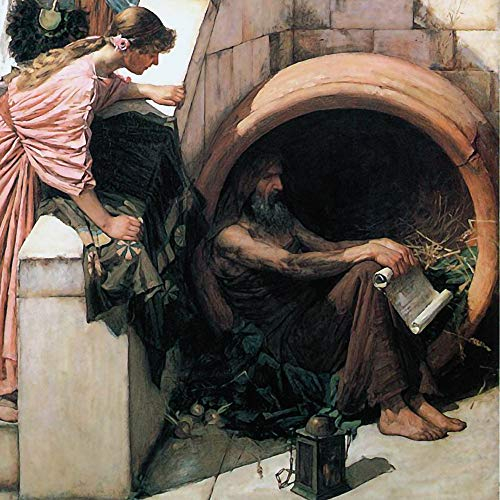 1art1 John William Waterhouse Poster Diogenes, 1882, Detail Kunstdruck Bild 40x40 cm